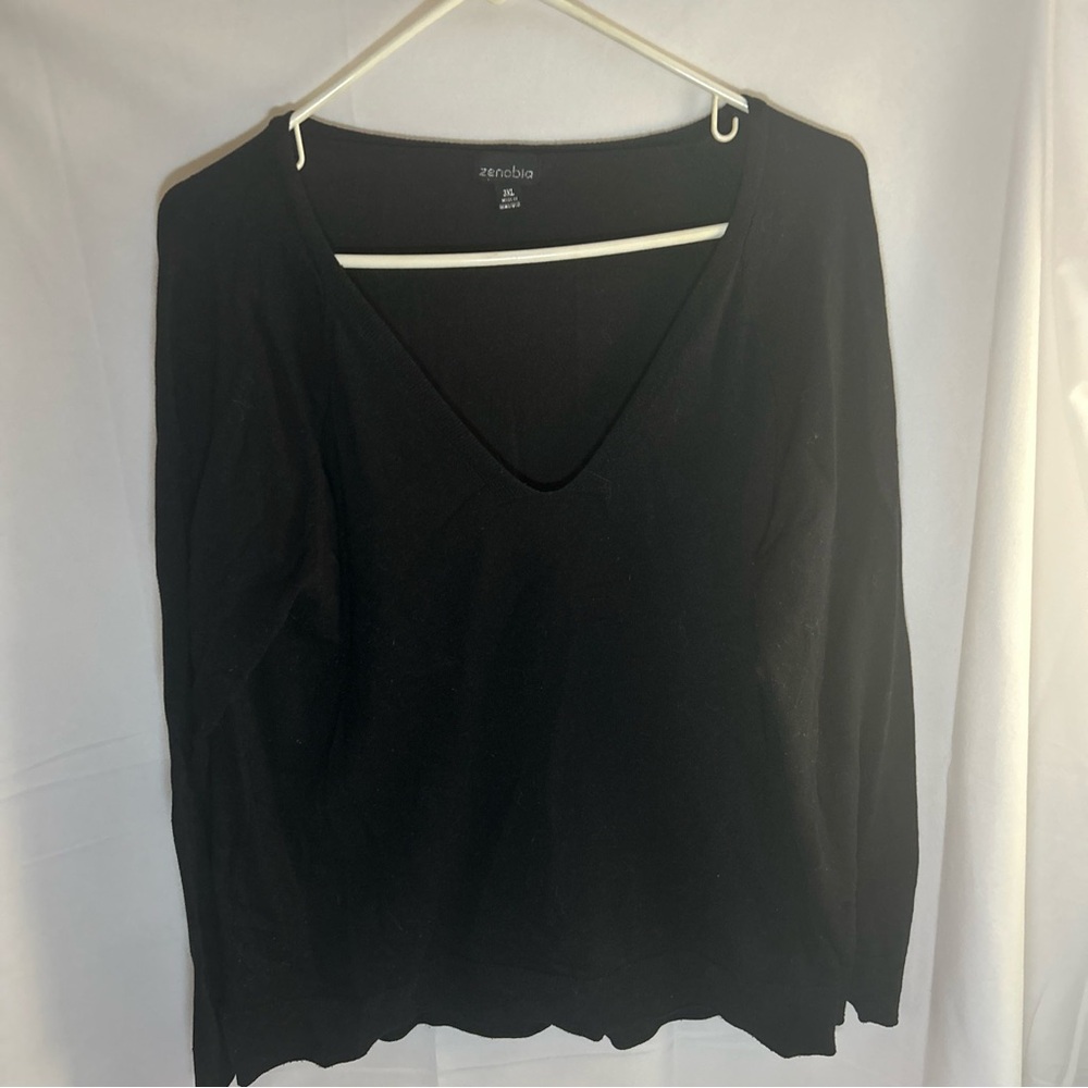 Zenobia Black Long Sleeve Sweater Women's Size 3XL